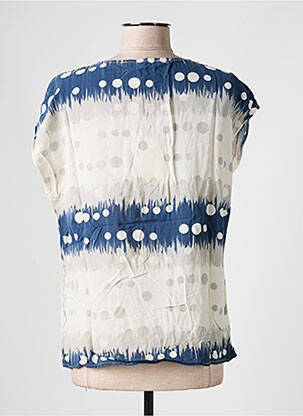 Blouse col rond manches courtes bleu LA FEE MARABOUTEE femme