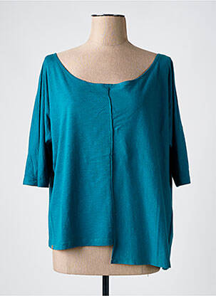 T-shirt stretch manches 3/4 vert MA & LO femme