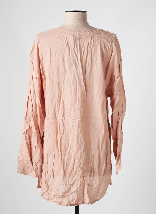 Tunique manches longues col v rose PLEASE femme