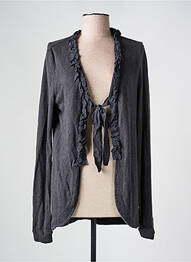 Gilet manches longues coupe cintrée gris LA FEE MARABOUTEE femme