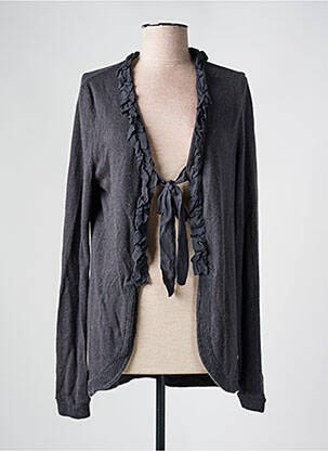 Gilet manches longues coupe cintrée gris LA FEE MARABOUTEE femme