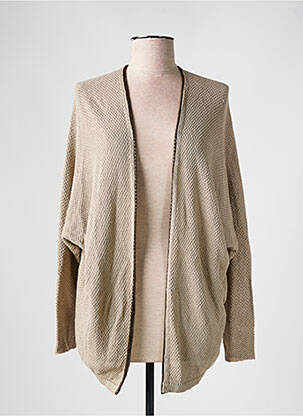 Gilet manches longues maille tricot marron LA FEE MARABOUTEE femme