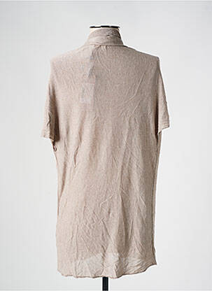 Gilet manches courtes coupe droite beige LA FEE MARABOUTEE femme