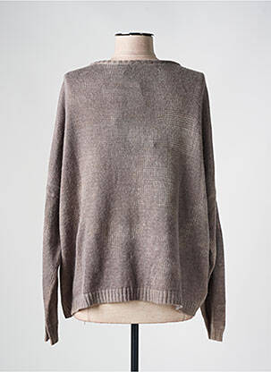Pull col rond manches longues marron LA FEE MARABOUTEE femme