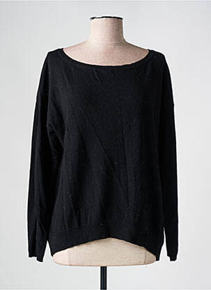 Pull col rond manches longues noir LA FEE MARABOUTEE femme