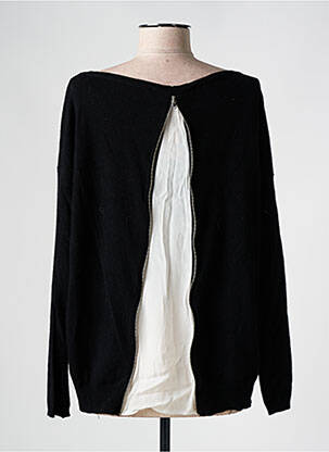 Pull coupe droite manches longues noir LA FEE MARABOUTEE femme