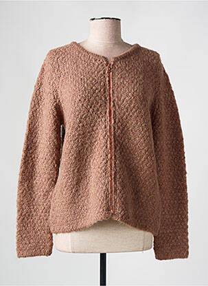 Gilet manches longues maille tricot marron ESE O ESE femme
