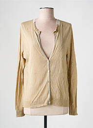 Gilet manches longues coupe cintrée beige LA FEE MARABOUTEE femme