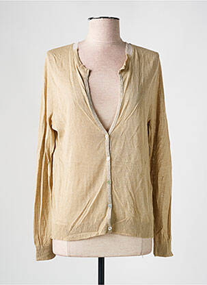 Gilet manches longues coupe cintrée beige LA FEE MARABOUTEE femme
