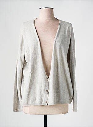 Gilet manches longues fermeture boutonnée sur le devant gris ESE O ESE femme