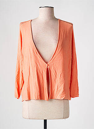 Gilet manches longues fermeture boutonnée sur le devant orange LA FEE MARABOUTEE femme