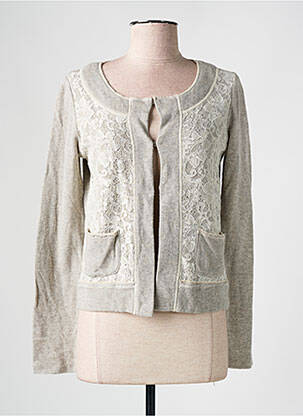 Gilet manches longues col rond gris LA FEE MARABOUTEE femme