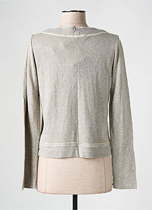Gilet manches longues col rond gris LA FEE MARABOUTEE femme