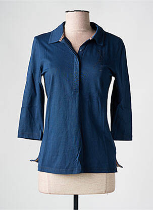 Polo stretch manches 3/4 bleu GIRLS GOLF femme