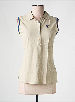 Polo broderie sans manche beige GIRLS GOLF femme