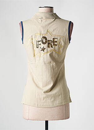 Polo broderie sans manche beige GIRLS GOLF femme