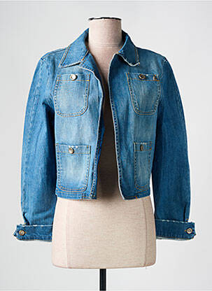 Veste casual col chemisier bleu LA FEE MARABOUTEE femme