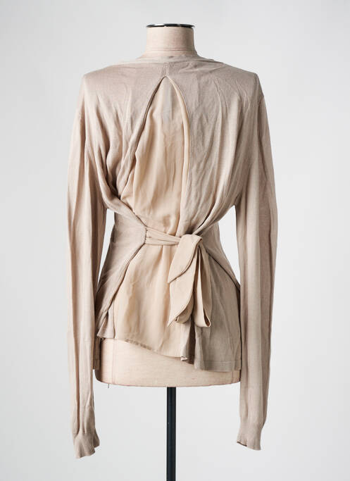 Gilet manches longues coupe cintrée marron LA FEE MARABOUTEE femme