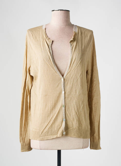 Gilet manches longues coupe cintrée beige LA FEE MARABOUTEE femme