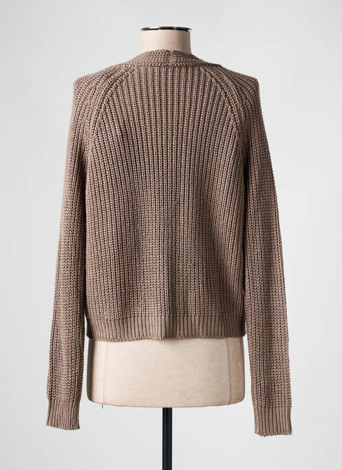 Gilet manches longues coupe cintrée marron LA FEE MARABOUTEE femme