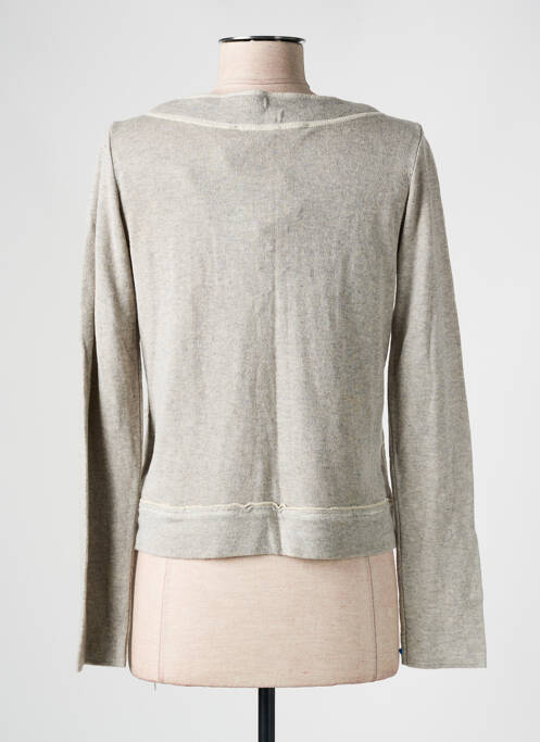 Gilet manches longues coupe cintrée gris LA FEE MARABOUTEE femme