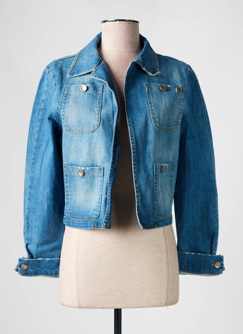 Veste casual col chemisier bleu LA FEE MARABOUTEE femme