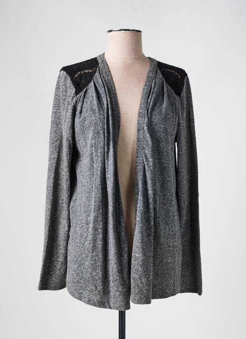 Gilet manches longues gris LA FEE MARABOUTEE pour femme