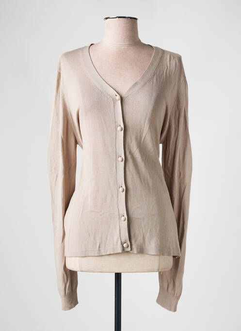 Gilet manches longues marron LA FEE MARABOUTEE pour femme