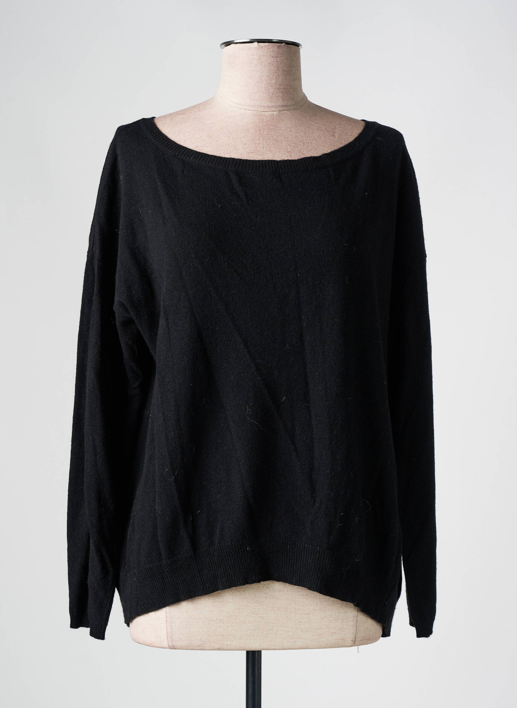 Pull Col Rond Noir La Fee Maraboutee Femme 2643811-noir00 Modz