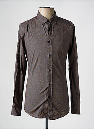 Chemise manches longues imprimé fantaisie marron IMPERIAL homme