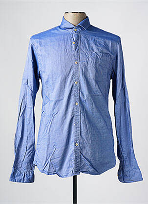 Chemise manches longues fermeture boutonnée sur le devant bleu SCOTCH & SODA homme