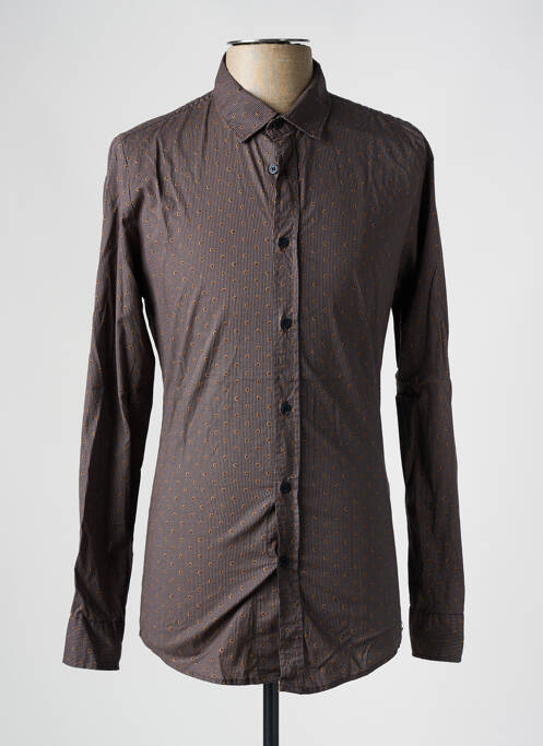 Chemise manches longues marron IMPERIAL pour homme