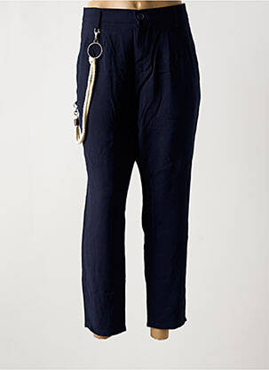 Pantalon 7/8 tissage popeline taille normale bleu IMPERIAL femme