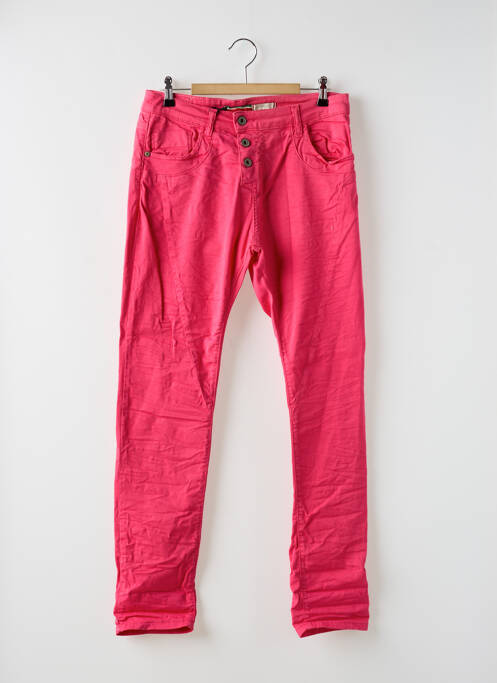 Jeans coupe slim rose PLEASE pour femme