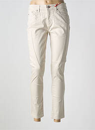 Pantalon 7/8 fermeture zippée sous rabat boutonné beige LA CIBLE ROUGE femme