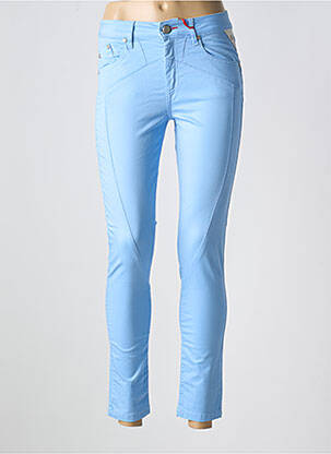 Pantalon 7/8 fermeture zippée sous rabat boutonné bleu LA CIBLE ROUGE femme