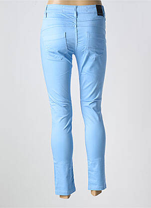 Pantalon 7/8 fermeture zippée sous rabat boutonné bleu LA CIBLE ROUGE femme