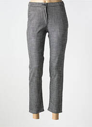 Pantalon 7/8 fermeture zippée sous rabat boutonné gris LA CIBLE ROUGE femme