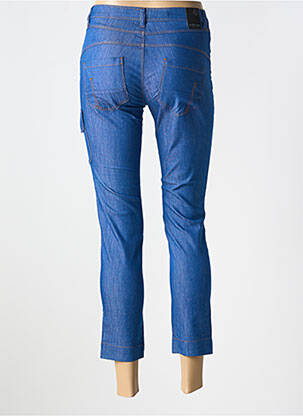 Pantalon 7/8 fermeture zippée sous rabat boutonné bleu LA CIBLE ROUGE femme