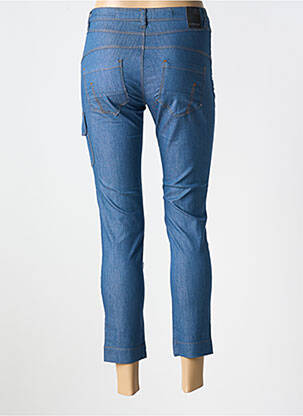 Pantalon 7/8 fermeture zippée sous rabat boutonné bleu clair LA CIBLE ROUGE femme