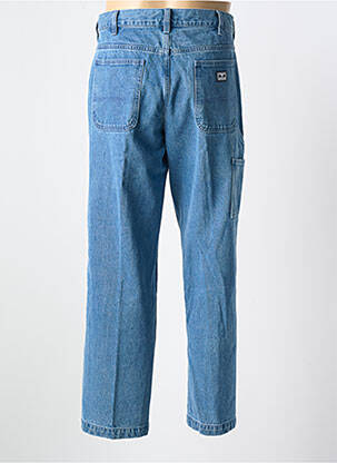 Jeans coupe droite fermeture zippée sous rabat boutonné taille normale bleu OBEY homme
