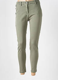 Pantalon chino tissage popeline taille normale vert REPLAY femme