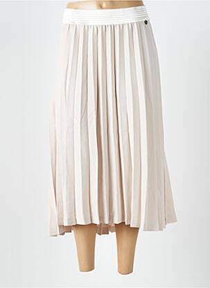 Jupe mi-longue coupe évasée beige MAT. femme