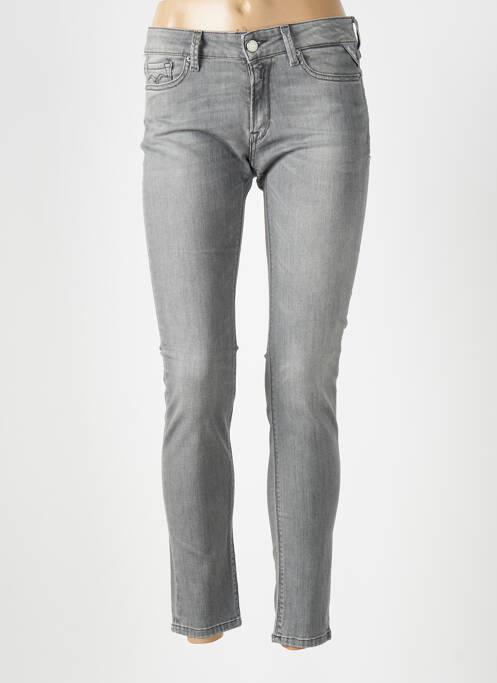 Jeans coupe slim stretch taille normale gris REPLAY femme