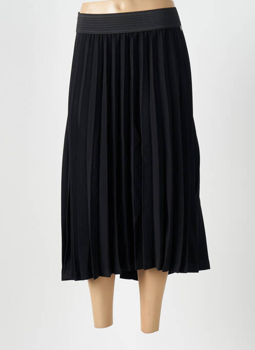 Jupe mi-longue noir MAT. pour femme
