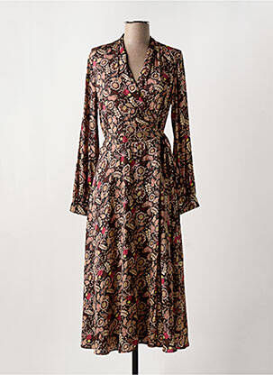 Robe longue manches longues manches longues noir SCOTCH & SODA femme