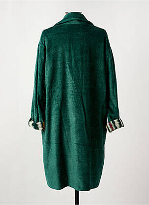 Manteau long coupe cintrée sans capuche vert STORIATIPIC femme
