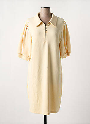 Robe mi-longue manches 3/4 manches 3/4 beige SCOTCH & SODA femme