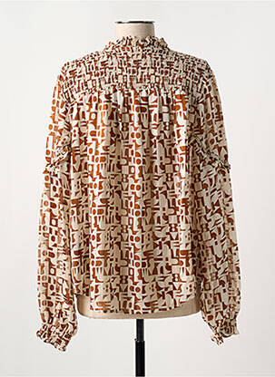 Chemisier coupe fluide manches longues marron SCOTCH & SODA femme