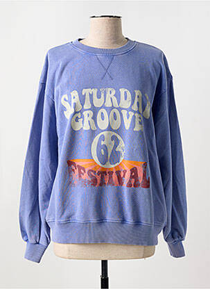 Sweat-shirt stretch manches longues bleu BREWSTER femme